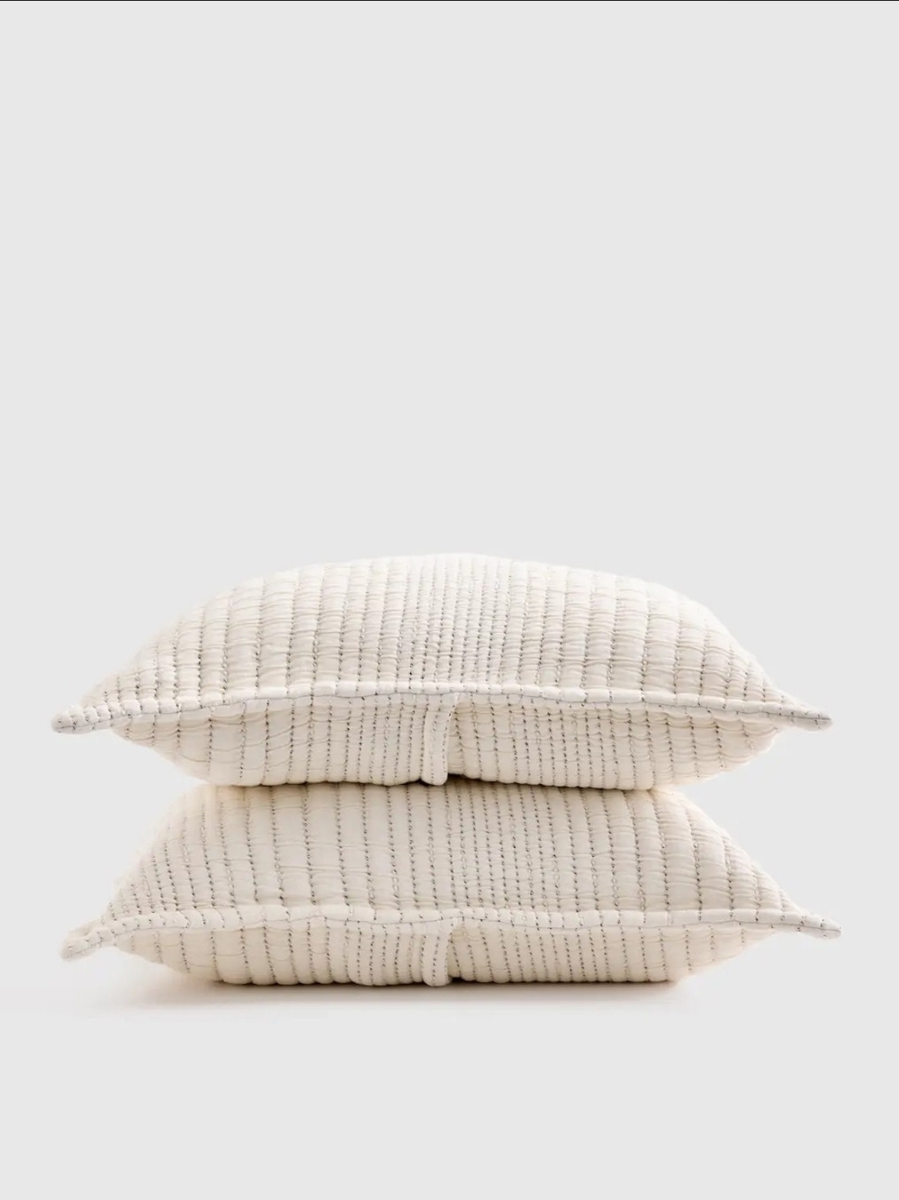 Quince Organic Cotton Channel Stitch Sham Set - Undyed - Standard